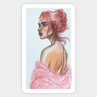 Pink-haired girl Sticker